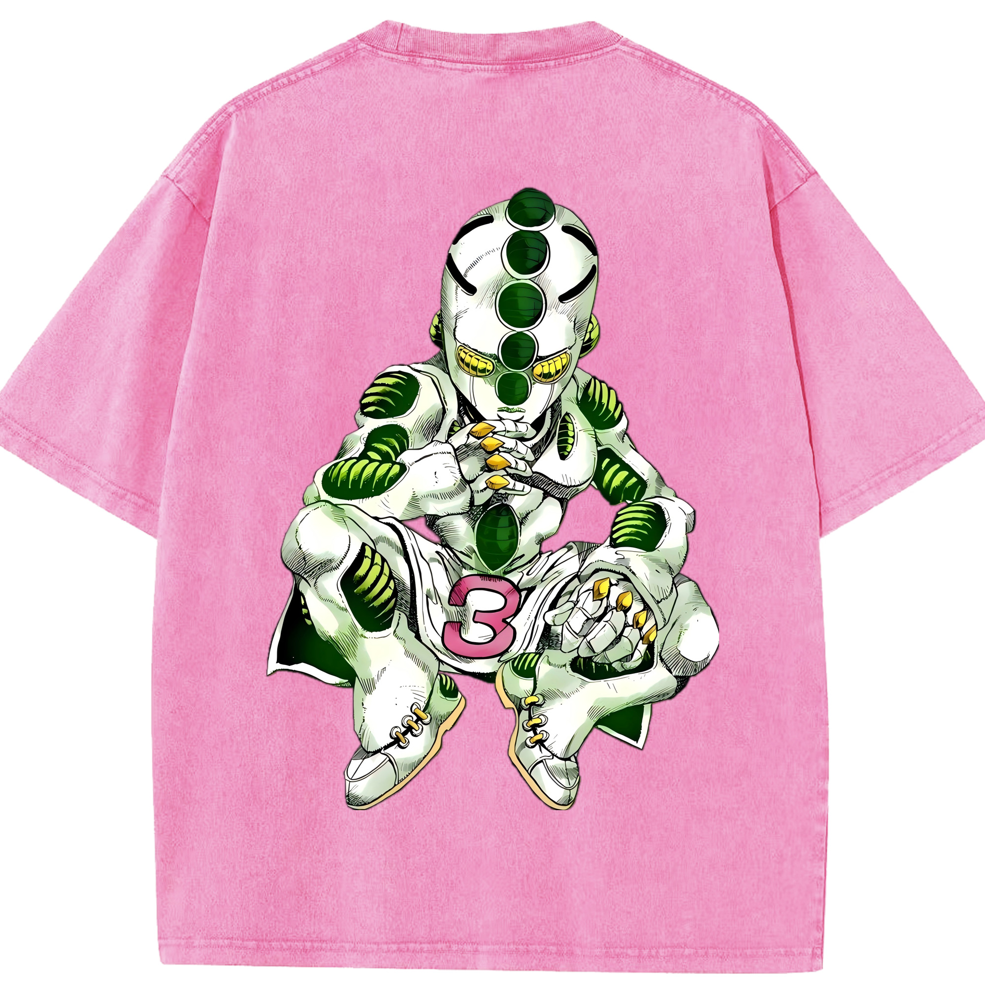 （画像用） ジョジョの奇妙な冒険 広瀨康一 JoJo's Bizarre Adventure Hirose Koichi 綿100% ヴィンテージ風 半袖Tシャツ（背面プリント）